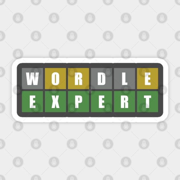 Wordle Expert, green yellow gray grey, Sticker by Myteeshirts